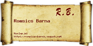 Romsics Barna névjegykártya